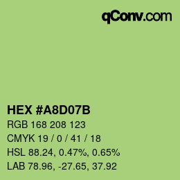 Color code: HEX #A8D07B | qconv.com