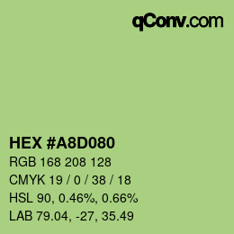 Color code: HEX #A8D080 | qconv.com