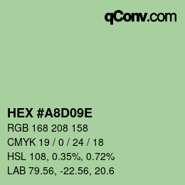 Color code: HEX #A8D09E | qconv.com