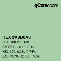 Color code: HEX #A8D0A8 | qconv.com