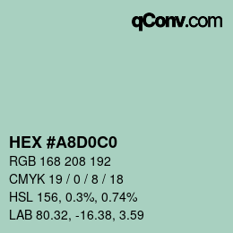 Color code: HEX #A8D0C0 | qconv.com