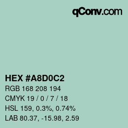 Color code: HEX #A8D0C2 | qconv.com