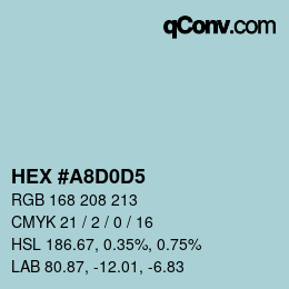 Color code: HEX #A8D0D5 | qconv.com