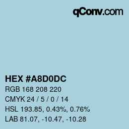 カラーコード: HEX #A8D0DC | qconv.com