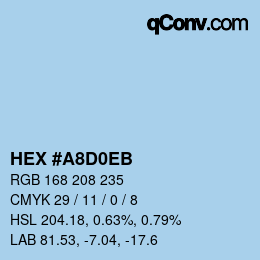 Color code: HEX #A8D0EB | qconv.com