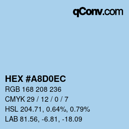 Color code: HEX #A8D0EC | qconv.com