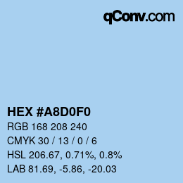 Color code: HEX #A8D0F0 | qconv.com