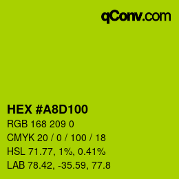 Color code: HEX #A8D100 | qconv.com
