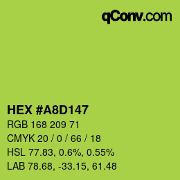 Color code: HEX #A8D147 | qconv.com