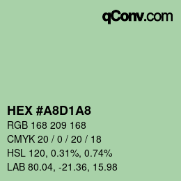 Farbcode: HEX #A8D1A8 | qconv.com