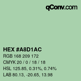 Color code: HEX #A8D1AC | qconv.com