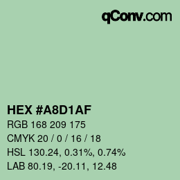 Color code: HEX #A8D1AF | qconv.com