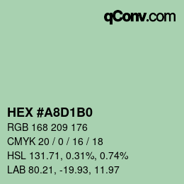 Farbcode: HEX #A8D1B0 | qconv.com