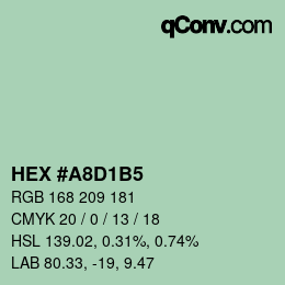 カラーコード: HEX #A8D1B5 | qconv.com