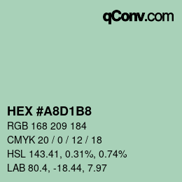 カラーコード: HEX #A8D1B8 | qconv.com