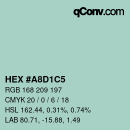 カラーコード: HEX #A8D1C5 | qconv.com