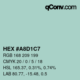 Color code: HEX #A8D1C7 | qconv.com