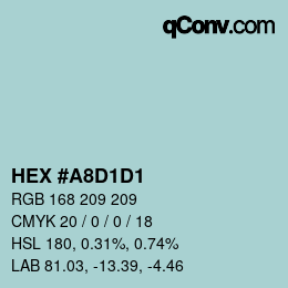 Color code: HEX #A8D1D1 | qconv.com