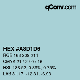 カラーコード: HEX #A8D1D6 | qconv.com