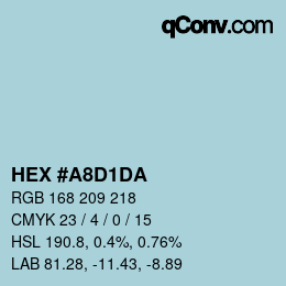 Color code: HEX #A8D1DA | qconv.com