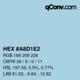 Color code: HEX #A8D1E2 | qconv.com