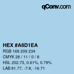 カラーコード: HEX #A8D1EA | qconv.com