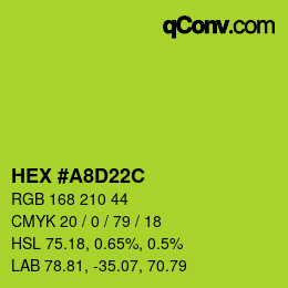 Color code: HEX #A8D22C | qconv.com