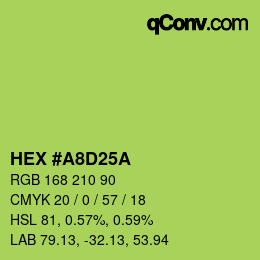 Color code: HEX #A8D25A | qconv.com