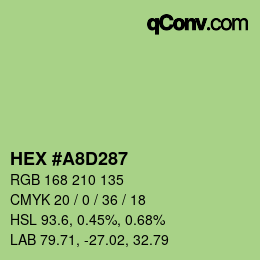 Color code: HEX #A8D287 | qconv.com