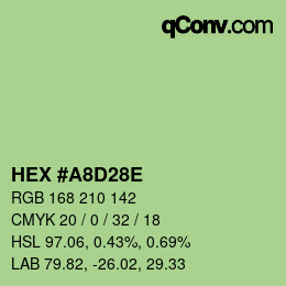 Color code: HEX #A8D28E | qconv.com