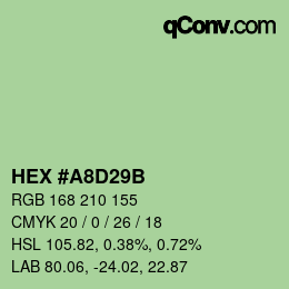 Color code: HEX #A8D29B | qconv.com