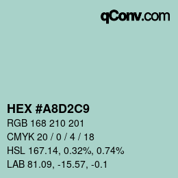 カラーコード: HEX #A8D2C9 | qconv.com