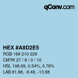 Color code: HEX #A8D2E5 | qconv.com