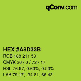 颜色代码: HEX #A8D33B | qconv.com