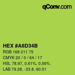 Color code: HEX #A8D34B | qconv.com