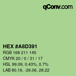 Color code: HEX #A8D391 | qconv.com