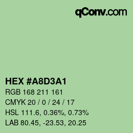 颜色代码: HEX #A8D3A1 | qconv.com