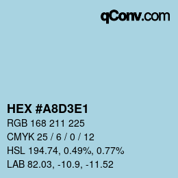 Color code: HEX #A8D3E1 | qconv.com