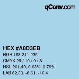 Color code: HEX #A8D3EB | qconv.com