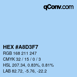 Color code: HEX #A8D3F7 | qconv.com