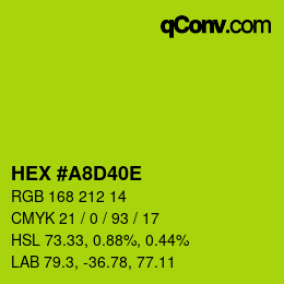 Color code: HEX #A8D40E | qconv.com