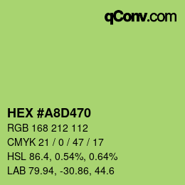Color code: HEX #A8D470 | qconv.com