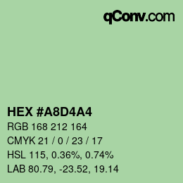 Color code: HEX #A8D4A4 | qconv.com