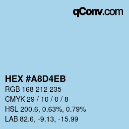 カラーコード: HEX #A8D4EB | qconv.com
