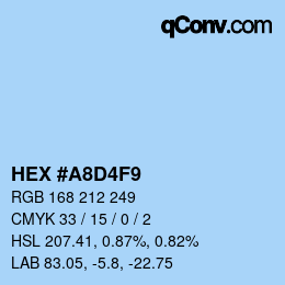 カラーコード: HEX #A8D4F9 | qconv.com