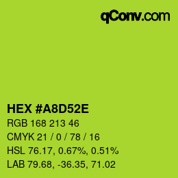 Color code: HEX #A8D52E | qconv.com