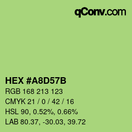カラーコード: HEX #A8D57B | qconv.com