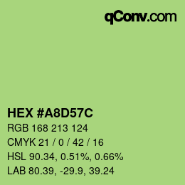 Color code: HEX #A8D57C | qconv.com