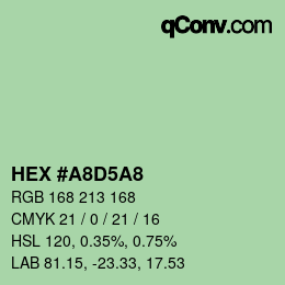 Color code: HEX #A8D5A8 | qconv.com