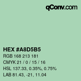 Color code: HEX #A8D5B5 | qconv.com